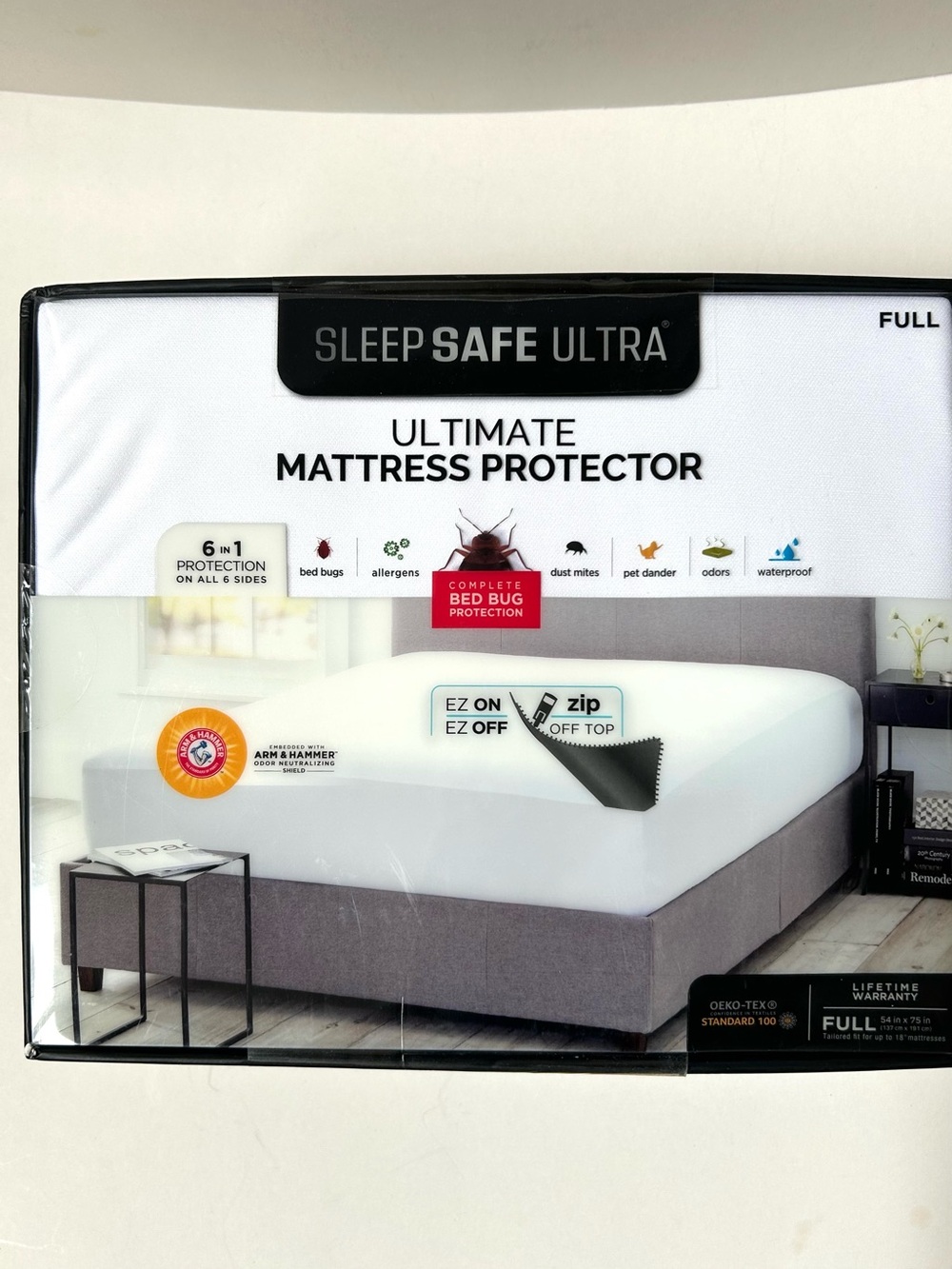 Sleep Safe Ultra Ultimate Mattress Protector - White (Full) NWT